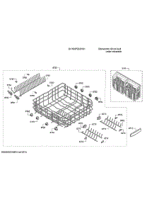 Lower Rack / Cutlery Basket parts for Bosch Dishwasher SHX88PZ65N/01 from AppliancePartsPros.com