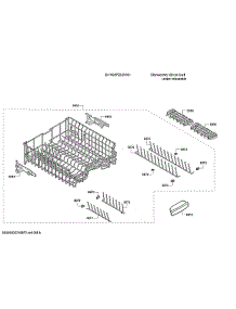 Upper Rack / Tines parts for Bosch Dishwasher SHX88PZ65N/01 from AppliancePartsPros.com