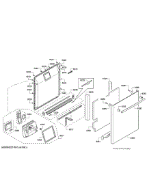 Door / Dispenser parts for Bosch Dishwasher SHXM78Z55N/01 from AppliancePartsPros.com