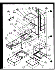 Refrigerator Shelving And Drawers (Sl25j / P1116207w) (Sl25j / P1116208w) parts for Amana Side-By-Side Refrigerator SL22JB-P1116005W from AppliancePartsPros.com