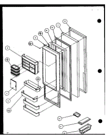 Refrigeragerator Door (Sl22jb / P1116005w) (Sl22jb / P1116006w) parts for Amana Side-By-Side Refrigerator SL22JB-P1116006W from AppliancePartsPros.com