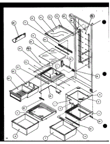 Refrigerator Shelving And Drawers (Sl22jb / P1116005w) (Sl22jb / P1116006w) parts for Amana Side-By-Side Refrigerator SL22JB-P1116205W from AppliancePartsPros.com