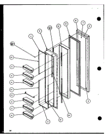 Freezer Door (Sl25j / P1116207w) (Sl25j / P1116208w) parts for Amana Side-By-Side Refrigerator SL22JB-P1116205W from AppliancePartsPros.com