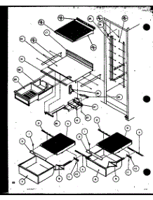 Refrigerator Shelving And Drawers (Sw22mbg / P1153503wg) (Sw22mbw / P1153503ww) (Sw22mbl / P1153503wl) (Sw22mbw / P1153504ww) (Sw22mbg / P1153504wg) (Sw22mbl / P1153504wl) parts for Amana Side-By-Side Refrigerator SL22MBW-P1120605WW from AppliancePartsPros.com