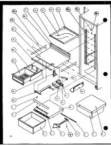 Refrigerator Shelving And Drawers (Sl25h / P7836008w) (Slm25h / P7836010w) parts for Amana Side-By-Side Refrigerator SL25H-P7836008W from AppliancePartsPros.com