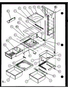 Refrigertator Shelving And Drawers (Sl25j / P7870109w) (Sl25j / P1104026w) parts for Amana Side-By-Side Refrigerator SL25J-P1104026W from AppliancePartsPros.com