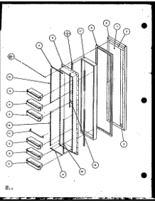 Freezer Door (Sl25j / P7870109w) (Sl25j / P1104026w) parts for Amana Side-By-Side Refrigerator SL25J-P1104031W from AppliancePartsPros.com