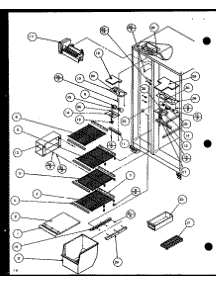 Freezer Shelving And Refrigerator Light (Sl22jb / P1116005w) (Sl22jb / P1116006w) parts for Amana Side-By-Side Refrigerator SL25J-P1116207W from AppliancePartsPros.com