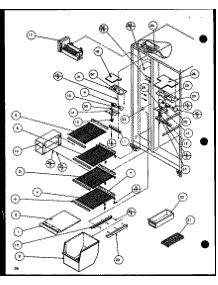 Freezer Shelving And Refrigerator Light (Sl25j / P1116207w) (Sl25j / P1116208w) parts for Amana Side-By-Side Refrigerator SL25J-P1116207W from AppliancePartsPros.com