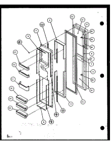 Freezer Door (Sld25j / P1104007w) (Sld25jb / P1104009w) (Sld25jp / P1104011w) (Sld22jb / P1104023w) parts for Amana Side-By-Side Refrigerator SLD22JB-P1104024W from AppliancePartsPros.com