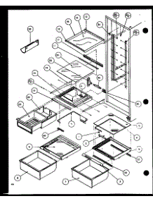Refrigerator Shelving And Drawers (Sld25jb / P1116503w) (Sld25jb / P1116504w) parts for Amana Side-By-Side Refrigerator SLD22JB-P1116106W from AppliancePartsPros.com