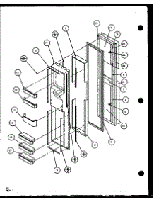 Freezer Door (Sld25j / P1104008w) (Sld25jb / P1104010w) (Sld25jp / P1104012w) (Sld22jb / P1104024w) parts for Amana Side-By-Side Refrigerator SLD25J-P1104008W from AppliancePartsPros.com