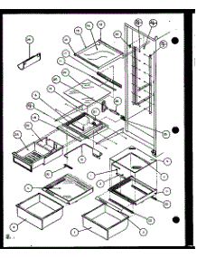 Refrigerator Shelving And Drawers (Sld25j / P1104008w) (Sld25jb / P1104010w) (Sld25jp / P1104012w) (Sld22jb / P1104024w) parts for Amana Side-By-Side Refrigerator SLD25JB-P1104009W from AppliancePartsPros.com