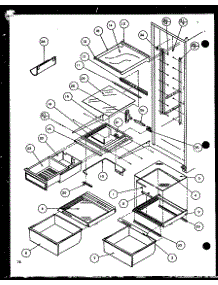 Refrigerator Shelving And Drawers (Sld25jp / P1116505w) (Sld25jp / P1116506w) parts for Amana Side-By-Side Refrigerator SLD25JB-P1116503W from AppliancePartsPros.com