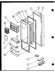 Refrigerator Door parts for Amana Side-By-Side Refrigerator SLD25M2L-P1121107WL from AppliancePartsPros.com