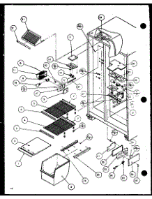 Freezer Shelving And Refrigerator Light parts for Amana Side-By-Side Refrigerator SLD25M2L-P1121107WL from AppliancePartsPros.com