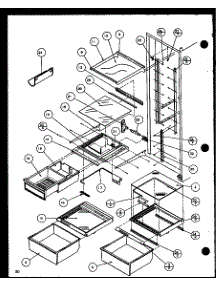 Refrigerator Shelving And Drawers (Sld25mpw / P1121105ww) (Sld25mpg / P1121105wg) (Sld25mpl / P1121105wl) (Sld25mpg / P1121106wg) (Sld25mpw / P1121106ww) (Sld25mpl / P1121106wl) (Sld25mp2w / P1121109ww) (Sld25mp2l / P1121109wl) parts for Amana Side-By-Side Refrigerator SLD25M2L-P1121107WL from AppliancePartsPros.com