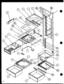 Refrigerator Shelving And Drawers (Sld22mbg / P1120805wg) (Sld22mbw / P1120805ww) (Sld22mbl / P1120805wl) (Sld22mbw / P1120806ww) (Sld22mbg / P1120806wg) (Sld22mbl / P1120806wl) (Sld22mb2w / P1155001ww) (Sld22mb2l / P1155001wl) parts for Amana Side-By-Side Refrigerator SLD25MBL-P1121103WL from AppliancePartsPros.com