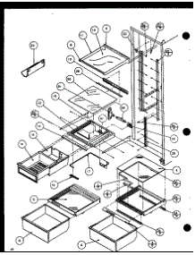 Refrigerator Shelving And Drawers (Sld25mw / P1121101ww) (Sld25mg / P1121101wg) (Sld25ml / P1121101wl) (Sld25mw / P1121102ww) (Sld25ml / P1121102wl) (Sld25mg / P1121102wg) (Sld25m2l / P1121107wl) (Sld25m2w / P1121107ww) (Sld25mbg / P1121103wg) (Sld25mbl / P1121103wl) (Sld25m parts for Amana Side-By-Side Refrigerator SLD25MG-P1121102WG from AppliancePartsPros.com