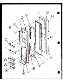 Freezer Door parts for Amana Side-By-Side Refrigerator SLD25ML-P1121102WL from AppliancePartsPros.com