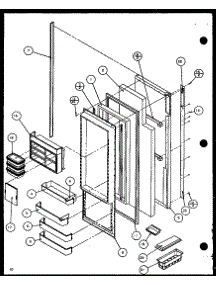 Refrigerator Door parts for Amana Side-By-Side Refrigerator SLDE25J-P7870137W from AppliancePartsPros.com