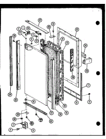Lower Freezer Door Assembly parts for Amana Side-By-Side Refrigerator SLDI25G1L-P7642106WL from AppliancePartsPros.com