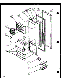 Refrigerator Door parts for Amana Side-By-Side Refrigerator SLDT25H-P7836027W from AppliancePartsPros.com