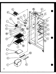 Freezer Shelving And Refrigerator Light parts for Amana Side-By-Side Refrigerator SLDT25H-P7836027W from AppliancePartsPros.com