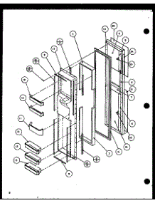 Freezer Door parts for Amana Side-By-Side Refrigerator SLPD25H-P7836009W from AppliancePartsPros.com