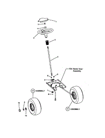 Steering parts for Snapper Front-Engine Lawn Tractor SLT24520 (7800343) from AppliancePartsPros.com