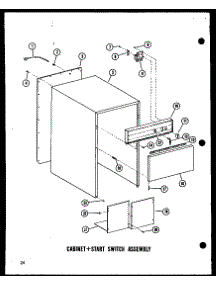 Cabinet + Start Switch Assembly parts for Amana Trash Compactor SMC-1-AG/P18011-3TG from AppliancePartsPros.com
