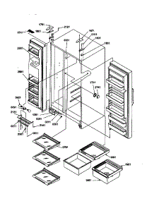 Refrigerator / Freezer Shelves, Lights, And Hinges parts for Amana Side-By-Side Refrigerator SMD21TBW-P1193914WW from AppliancePartsPros.com