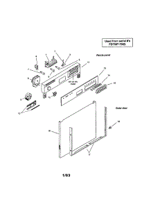 Fascia Panel And Outer Door parts for Bosch Dishwasher SMU7052UC/14 (FD 7507-7902) from AppliancePartsPros.com