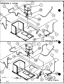 Compressor & Tubing (Spco42001a / P9999105c) (Spco42003a / P9999106c) (Spco48001a / P9999107c) (Spco48003a / P9999108c) (Spco60001a / P9999109c) (Spco60003a / P9999110c) parts for Amana Central Air Conditioner SPCO60001A/P9999109C from AppliancePartsPros.com