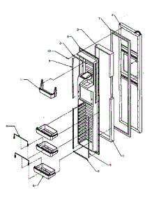 Freezer Door (Spd22nl / P1181306wl) (Spd22nw / P1181306ww) parts for Amana Side-By-Side Refrigerator SPD22NL-P1181306WL from AppliancePartsPros.com