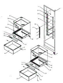 Refrigerator Shelving & Drawers (Spd22nl / P1181306wl) (Spd22nw / P1181306ww) parts for Amana Side-By-Side Refrigerator SPD22NL-P1181306WL from AppliancePartsPros.com