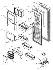 Refrigerator Door (Spd27q2e / P1181316we) (Spd27q2l / P1181316wl) (Spd27q2w / P1181316ww) parts for Amana Side-By-Side Refrigerator SPD22Q2W-P1181314WW from AppliancePartsPros.com