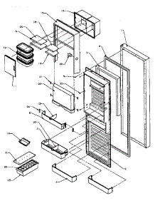 Refrigerator Door (Spd25ae / P1162435we) (Spd25al / P1162435wl) (Spd25aw / P1162435ww) parts for Amana Side-By-Side Refrigerator SPD25AE-P1162435WE from AppliancePartsPros.com
