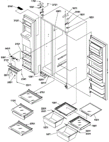 Refrigerator / Freezer Shelves, Lights, And Hinges parts for Amana Side-By-Side Refrigerator SPD25TE-P1303505WE from AppliancePartsPros.com