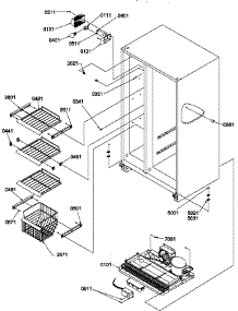 Freezer Shelves And Light parts for Amana Side-By-Side Refrigerator SPD25TL-P1303505WL from AppliancePartsPros.com