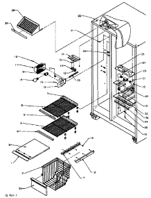 Freezer Shelving And Refrigerator Light parts for Amana Side-By-Side Refrigerator SQD22NL-P1181301WL from AppliancePartsPros.com