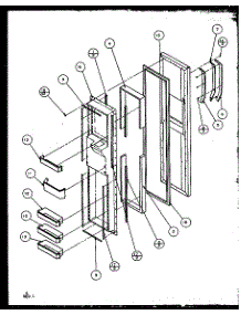Freezer Door parts for Amana Side-By-Side Refrigerator SQD25MB4L-P1153405WL from AppliancePartsPros.com
