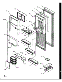 Refrigerator Door (Szd27nl / P1162404wl) (Szd27nw / P1162404ww) (Szd27ne / P1162404we) (Szd27ne / P1162410we) (Szd27nl / P1162410wl) (Szd27nw / P1162410ww) parts for Amana Side-By-Side Refrigerator SQD25NB2L-P1162425WL from AppliancePartsPros.com
