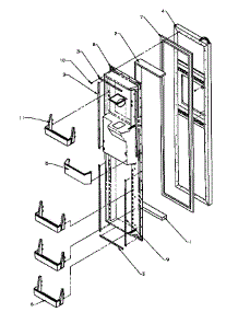 Freezer Door parts for Amana Side-By-Side Refrigerator SQD25NW-P1181303WW from AppliancePartsPros.com