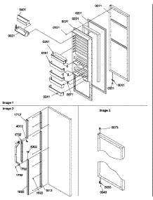Refrigerator Door parts for Amana Side-By-Side Refrigerator SQD25TL-P1190427WL from AppliancePartsPros.com