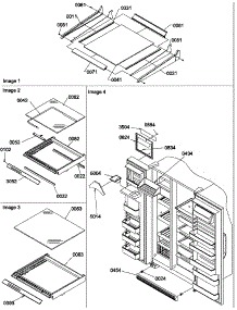 Shelving, Crisper Assemblies And Toe Grille parts for Amana Side-By-Side Refrigerator SQD25TL-P1190427WL from AppliancePartsPros.com
