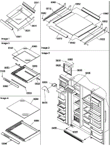 Shelving, Crisper Assemblies & Toe Grill parts for Amana Side-By-Side Refrigerator SQD25VL-P1190430WL from AppliancePartsPros.com