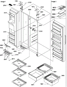 Refrigerator / Freezer Shelves, Lights, And Hinges parts for Amana Side-By-Side Refrigerator SQD25VL-P1314202WL from AppliancePartsPros.com