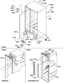 Cabinet Parts parts for Amana Side-By-Side Refrigerator SQD25VW-P1190430WW from AppliancePartsPros.com