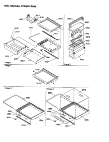 Deli, Shelves, Crisper Assembly parts for Amana Side-By-Side Refrigerator SQD26VE-P1315203WE from AppliancePartsPros.com